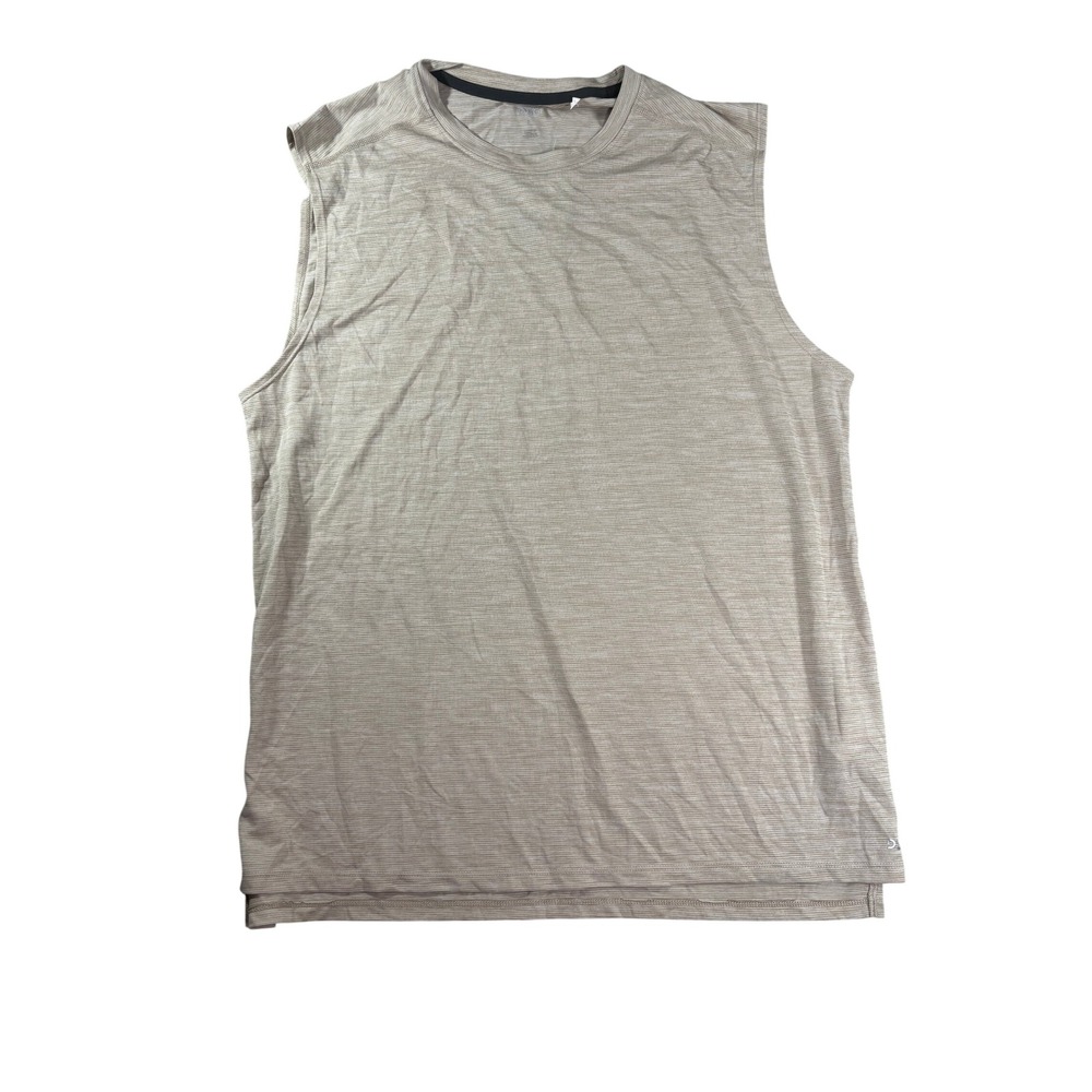 DSG Mens Sleeveless Performance T-Shirt Tan Heather Muscle Tank Size L